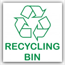 1 x Recycling Bin Self Adhesive Sticker-Recycle Logo Sign-Environment Label